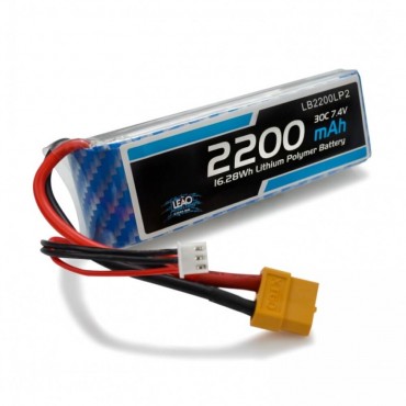 BATERIA DE LIPO 2S 7.4V 2200MAH 30C / 60C PLUG XT60 GENS TURNIGY LEÃO LB2200LP2